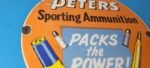 Vintage Peters Ammunition Sign – Firearm Rifles Shotguns Gas Pump Porcelain Sign - Image 6