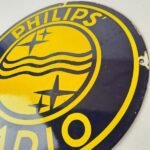 Vintage Philips Radio Sign – Entertainment RCA Porcelain Gas Service Sales Sign - Image 13