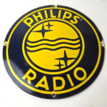 Vintage Philips Radio Sign – Entertainment RCA Porcelain Gas Service Sales Sign - Image 15