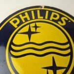 Vintage Philips Radio Sign – Entertainment RCA Porcelain Gas Service Sales Sign - Image 3