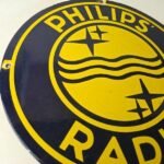 Vintage Philips Radio Sign – Entertainment RCA Porcelain Gas Service Sales Sign - Image 6