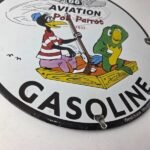 Vintage Phillips 66 Sign – Porcelain Poll Parrot Aviation Gas Pump Plate Sign - Image 11