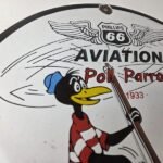 Vintage Phillips 66 Sign – Porcelain Poll Parrot Aviation Gas Pump Plate Sign - Image 5