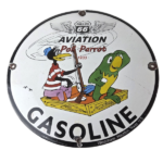 Vintage Phillips 66 Sign – Porcelain Poll Parrot Aviation Gas Pump Plate Sign - Image 2