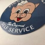 Vintage Piggly Wiggly Sign – Grocery Store Gas Porcelain Self Service Sign - Image 14