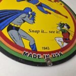 Vintage Polaroid Camera Sign – Photos Superman Batman Gas Pump Porcelain Sign - Image 11