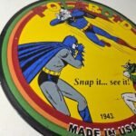 Vintage Polaroid Camera Sign – Photos Superman Batman Gas Pump Porcelain Sign - Image 6