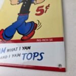 Vintage Popeye Porcelain Sign – Drink 5¢ I Yam What I Yam Sign - Image 14