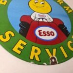 Vintage Porcelain Sign – Esso Tractor Farming Sale Gas Service Station Barn Sign - Image 11