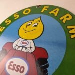 Vintage Porcelain Sign – Esso Tractor Farming Sale Gas Service Station Barn Sign - Image 12