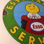 Vintage Porcelain Sign – Esso Tractor Farming Sale Gas Service Station Barn Sign - Image 6