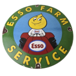 Vintage Porcelain Sign – Esso Tractor Farming Sale Gas Service Station Barn Sign - Image 2