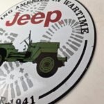 Vintage Porcelain Sign – Jeep Vehicles War Time 4 Wheel Drive Army Gas Pump Sign - Image 13