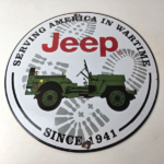 Vintage Porcelain Sign – Jeep Vehicles War Time 4 Wheel Drive Army Gas Pump Sign - Image 15