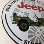 Vintage Porcelain Sign – Jeep Vehicles War Time 4 Wheel Drive Army Gas Pump Sign - Image 6