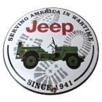 Vintage Porcelain Sign – Jeep Vehicles War Time 4 Wheel Drive Army Gas Pump Sign - Image 2