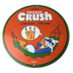 Vintage Porcelain Sign – Orange Crush Beverage Donald Duck Gas Station Sign