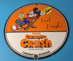Vintage Porcelain Sign – Orange Crush Beverage Mickey Mouse Gas Pump Sign