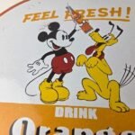 Vintage Porcelain Sign – Orange Crush Beverage Mickey Mouse Gas Station Sign - Image 3