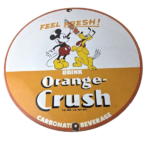 Vintage Porcelain Sign – Orange Crush Beverage Mickey Mouse Gas Station Sign - Image 2