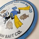 Vintage Porcelain Sign – Paw Paw Bait Goofy Fishing Lures Gas Service Pump Sign - Image 13