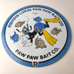 Vintage Porcelain Sign – Paw Paw Bait Goofy Fishing Lures Gas Service Pump Sign - Image 15