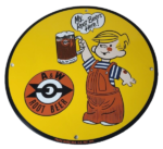 Vintage Porcelain Sign – Root Beer A&W Beverage Dennis Menace Advertising Sign