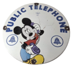 Vintage Public Telephones Sign Porcelain – Bell System Phone Booth Mickey Sign - Image 2
