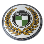 Vintage Puch Sign – Porcelain Gas Pump Service Mopeds Bicycle Auto Bike Sign - Image 2