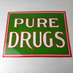 Vintage Pure Drugs Sign – Porcelain General Store Country Gas Oil Pump Sign - Image 13