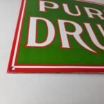 Vintage Pure Drugs Sign – Porcelain General Store Country Gas Oil Pump Sign - Image 7