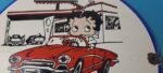 Vintage Pure Motor Oil Porcelain Sign – Betty Boop Gas Pump Plate Sign - Image 3