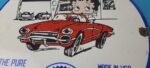 Vintage Pure Motor Oil Porcelain Sign – Betty Boop Gas Pump Plate Sign - Image 4