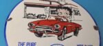 Vintage Pure Motor Oil Porcelain Sign – Betty Boop Gas Pump Plate Sign - Image 6