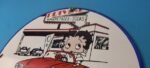 Vintage Pure Motor Oil Porcelain Sign – Betty Boop Gas Pump Plate Sign - Image 8