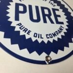 Vintage Pure Oil Co Sign – Texas Gas Service Station Pump Plate Porcelain Sign - Image 11