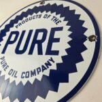 Vintage Pure Oil Co Sign – Texas Gas Service Station Pump Plate Porcelain Sign - Image 13
