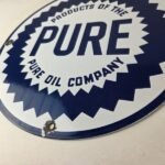 Vintage Pure Oil Co Sign – Texas Gas Service Station Pump Plate Porcelain Sign - Image 14
