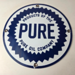 Vintage Pure Oil Co Sign – Texas Gas Service Station Pump Plate Porcelain Sign - Image 15