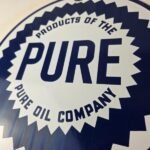 Vintage Pure Oil Co Sign – Texas Gas Service Station Pump Plate Porcelain Sign - Image 4