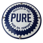 Vintage Pure Oil Co Sign – Texas Gas Service Station Pump Plate Porcelain Sign - Image 2