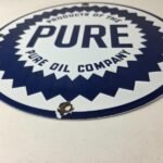 Vintage Pure Oil Co Sign – Texas Gas Service Station Pump Plate Porcelain Sign - Image 10
