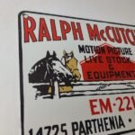 Vintage Ralph Motion Picture Sign – Movie Livestock Horses Porcelain Gas Sign - Image 5
