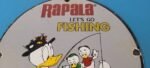Vintage Rapala Fishing Lures Ad Sign – Donald Duck Porcelain Gas Pump Plate Sign - Image 3