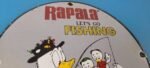 Vintage Rapala Fishing Lures Ad Sign – Donald Duck Porcelain Gas Pump Plate Sign - Image 5