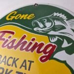 Vintage Rapala Lures Sign – Gone Fishing Porcelain Gas Pump Plate Sign - Image 12