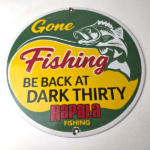 Vintage Rapala Lures Sign – Gone Fishing Porcelain Gas Pump Plate Sign - Image 15