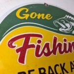 Vintage Rapala Lures Sign – Gone Fishing Porcelain Gas Pump Plate Sign - Image 5