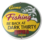 Vintage Rapala Lures Sign – Gone Fishing Porcelain Gas Pump Plate Sign - Image 2