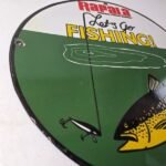 Vintage Rapala Original Minnow Porcelain Sign – Let's Go Fishing Lure Sign - Image 6
